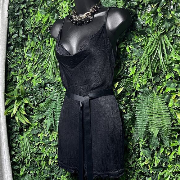 KARINA GRIMALDI ROCHI Romper Women Small Cowl Neckline Tie Waist Jumpsuit 2783 - Picture 7 of 9